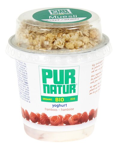 Pur Natur Yoghurt framboos met muesli bio 160g